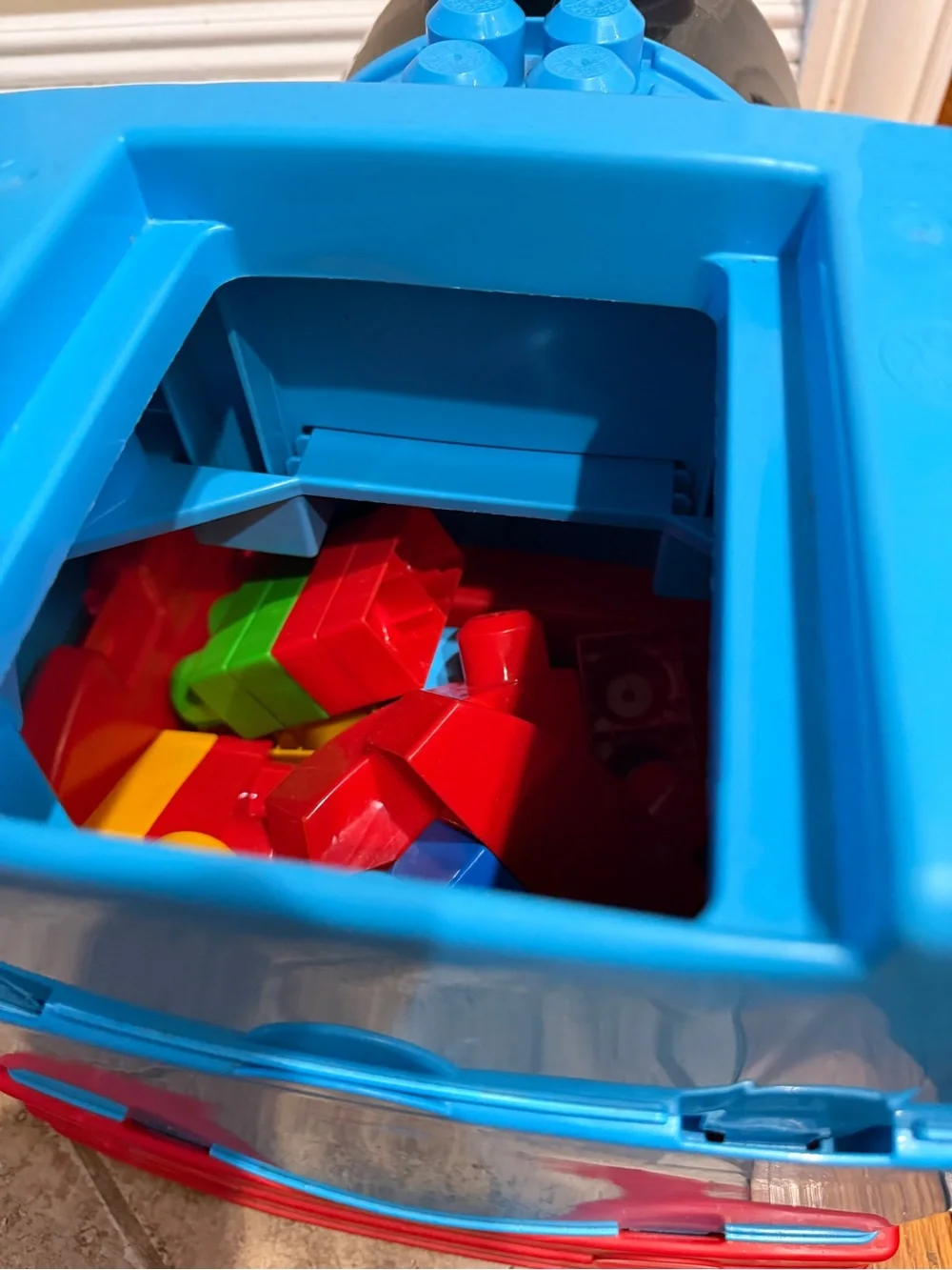 Thomas the Train XL Mega Bloks Blue Ride-On Toy Train Engine Blocks Included